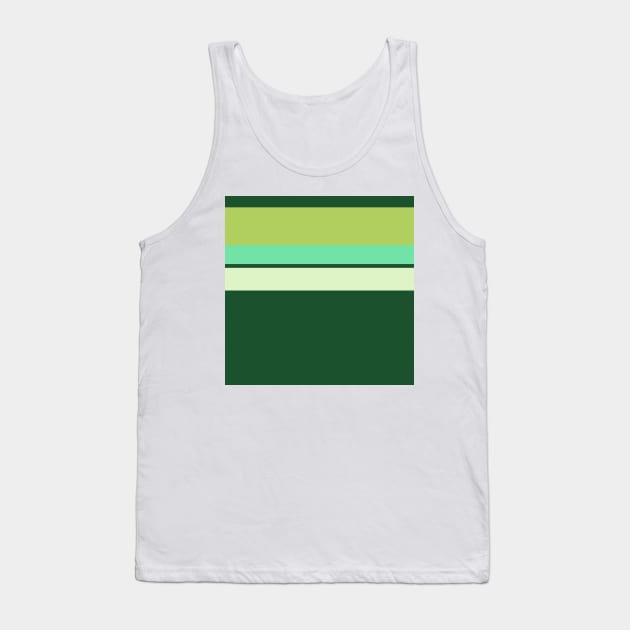 An incomparable miscellany of Salem, Seafoam Blue, Very Light Green, Cal Poly Pomona Green and June Bud stripes. Tank Top by Sociable Stripes